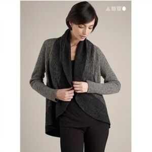 EILEEN FISHER • Yak Wool Silk Open Front Cardigan gray Size: PP